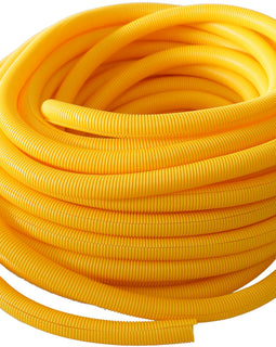 Absolute SLT14-100YL 100' 1/4" 5mm yellow split wire loom conduit polyethylene corrugated tubing sleeve tube