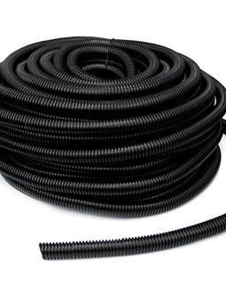 20 FT 5/8" INCH Split Loom Tubing Wire Conduit Hose Cover Auto Home Marine Black