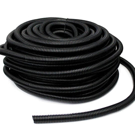 American Terminal 27100 Black Split-Loom Cable Tubing, 100ft, 1"