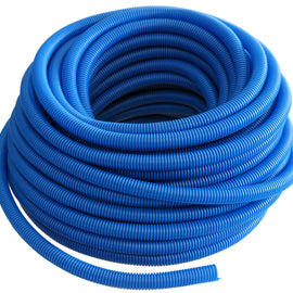 Absolute SLT14-100BL 100' 1/4" blue split wire loom conduit polyethylene corrugated tubing sleeve tube