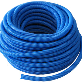 Absolute SLT14-20BL 20' 1/4" 5mm blue split wire loom conduit polyethylene corrugated tubing sleeve tube