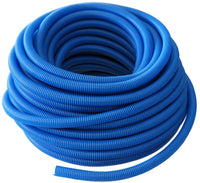 Absolute SLT14-100BL 100' 1/4" blue split wire loom conduit polyethylene corrugated tubing sleeve tube