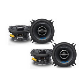 2 Alpine SPS-410 4" Coaxial 2-Way, 280-Watt Type-S Series Coaxial Car Audio Speakers Bundle