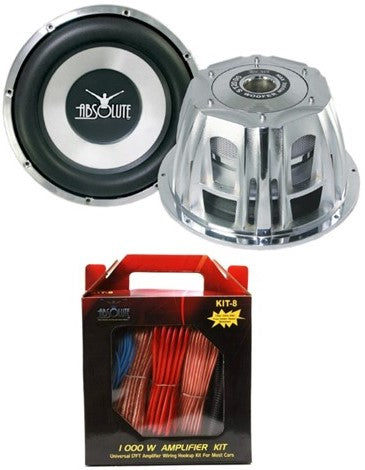 Absolute Strike Series ST-1500 2000W 10-Inch Dual 4-Ohm Car Subwoofer