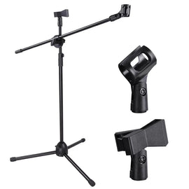 MR DJ MS500 Heavy Duty Telescoping Microphone Mic Boom Stand, Tripod Cast Base