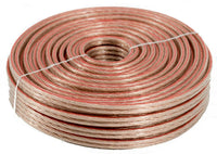 25' Ft 10 Gauge Clear Stranded 2 Conductor Speaker Wire Car Home Audio Cable