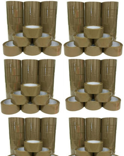 6 XP Audio 144 Rolls Brown Packing Tape 3" x 110 Yards Strong Heavy Duty Sealing Adhesive Tapes for Moving Packaging Shipping Office Storage