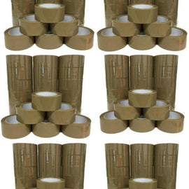 6 XP Audio 144 Rolls Brown Packing Tape 3" x 110 Yards Strong Heavy Duty Sealing Adhesive Tapes for Moving Packaging Shipping Office Storage