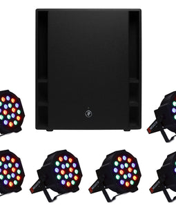 Mackie Thump 118S 1400W 18" Powered Active PA Subwoofer + 6 Par Can Wash Lights