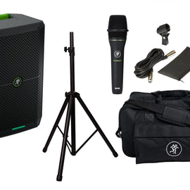 Mackie Thump GO 8" Battery-Powered Loudspeaker+ Speaker Stand+Thump Go Carry Bag+ EM89D Microphone