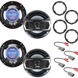 2 Pairs 6.5" Front & Rear Speakers Fit 2008-2022 Honda Accord