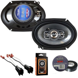 Absolute TQ-684 6"x8" 600W Speakers + Harness Fit 2005-07 Ford F250/350/450/550