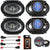 2 Absolute TQ-684 6"x8" 5x7" Front & Rear Speakers + Harness Fit Ford Freestar 2004-2007