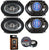 2 Pair Absolute TQ-684 6"x8" 600W 4-Way full-range Coaxial Speakers Bundle
