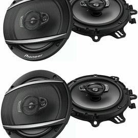 2 Pairs Pioneer 6-1/2" 6.5" 4-Way 350W Coaxial Car Audio Speakers TS-A1680F + Cell Phone Magnet
