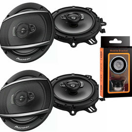 2 Pairs of Pioneer 6-1/2" 6.5" 4-Way 350 Watt Coaxial Car Audio Speakers TS-A1680F (4 Speakers) + Absolute Cell Phone Magnet