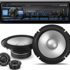 Alpine UTE-73BT In-Dash Digital Media Receiver Bluetooth & S2-S65C 6.5" Component Speakers