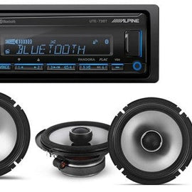 Alpine UTE-73BT InDash Receiver & 6.5" Component & 6.5" Speakers & KIT10 AMP Kit