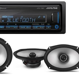 Alpine UTE-73BT In-Dash, S2-S65C 6.5" Component, S2-S69 Speakers & KIT10 AMP Kit