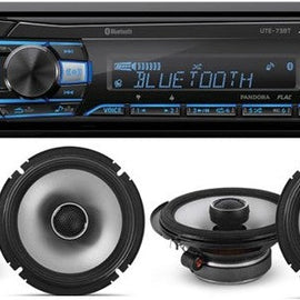 Alpine UTE-73BT In-Dash Digital Media Receiver Bluetooth & 2 Pair S2-S65 6.5" 480 Watts Coaxial Car Speakers