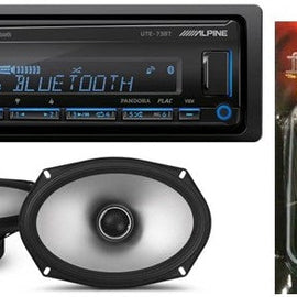 Alpine UTE-73BT In-Dash Receiver Bluetooth, S2-S69 6x9" Speakers & KIT10 AMP Kit