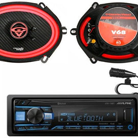 2 Pair Cerwin-Vega V68 6x8" Speakers + Alpine UTE-73BT Bluetooth Car Stereo