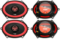2 Pair Cerwin-Vega V68 6x8" 600W Vega 2-Way Coaxial 4-ohm Speakers
