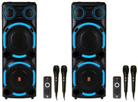 2 MR DJ VEGAS+ Dual 15” Powered Bluetooth DJ Speaker 6500W Active PA System