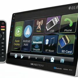 Soundstream VRCPAA-106MW 10.6" HD Touchscreen Display 2-DIN Digital Multimedia Video Receiver with Wireless Apple CarPlay
