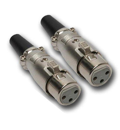 MR DJ XLRFH2 2 3-Pin XLR Female Connector Heads for Audio Microphone & DMX Cable Applications