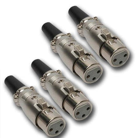 Mr. Dj XLRFH4 2 Pair XLR Female Head 3 Pin Connector Allows for Speaker Cables