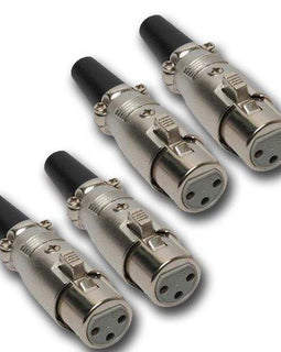 Mr. Dj XLRFH4 4 XLR Female Head 3 Pin Connector Allows for Speaker Cables