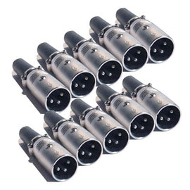 MR DJ USA XLRMH10 5 Pair XLR Male Head 3 Pin Connector Allows for Speaker Cables