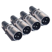 MR DJ XLRMH4 4 3-Pin XLR Male Connector Heads for Audio Microphone & DMX Cable Applications