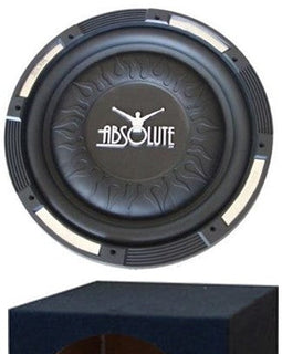 2 Absolute XS-1000 10" 1500 Watts Single Slim Shallow Subwoofer + Doubled Sealed Enclosure Box