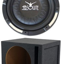 Absolute XS-1000 10" 1500 Watts Single Slim Shallow Subwoofer + Ported Enclosure Box