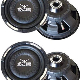 2 Absolute XS-1000 10" 1500 Watts Slim Shallow Subwoofer + 8 Gauge Amp Kit