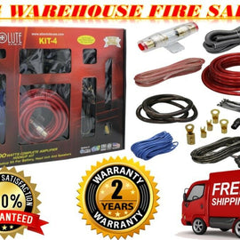 Absolute 4 Gauge 2000W Car Amplifier Complete Installation Amp Kit Power Wiring