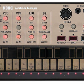 Korg Volca Keys Analog Loop Synthesizer <BR/>Polyphonic Analog Synthesizer, with 3 x Self-tuning Oscillators, Built-in Delay Effect, Unison Mode, Ring Modulation, MIDI In, and Sync I/O