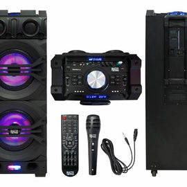 RAZZI PRO BLUETOOTH PA DJ DUAL 12" FULL RANGE POWERED SPEAKER DJ EFFECT/MIXER