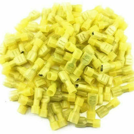 100pcs Yellow 12/10-Gauge Economy Nylon Female Fully-Insulated Quick Disconnects