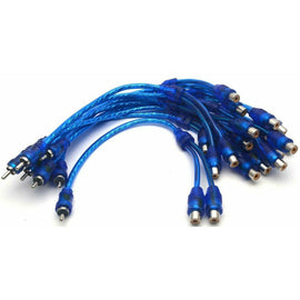 10 Absolute  RCA Audio Cable "Y" Adapter Splitter 1 Male to 2 Female Plug Cable