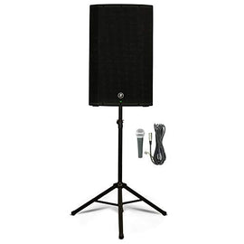 Mackie THUMP15A Powered 15" Loudspeaker Speaker with Mic and Stand DJ PA Set