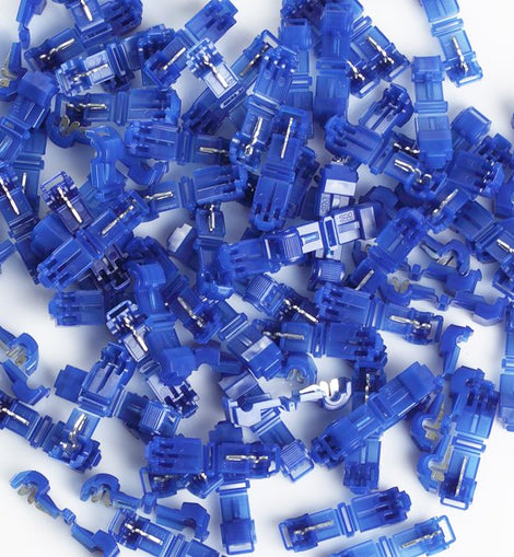 100 Pcs 3M 952 T-TAP Quick Disconnect Wire Connector Blue 16-14 Ga Gauge Terminal