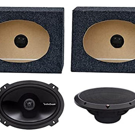 2 Rockford Fosgate P1692 6x9 150W Speakers + 2 QTW6X9 Angled 6x9 Speaker Box
