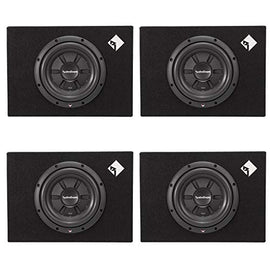 New Rockford Fosgate R2S-1X10 10-inch 400 Watts Shallow Loaded Car Subwoofer Sub Enclosure, Black (4 Pack)