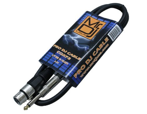 Mr. Dj CQXF3 3-Feet 1/4-Inch Male to XLR Female Professional Dj Speaker Cable