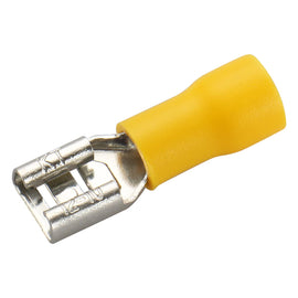 Female Quick disconnects Vinyl Insulated Spade Wire Connector Electrical Crimp Terminal 12-10 AWG Yellow Pack of 100