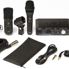 Mackie Producer Bundle with Onyx Producer interface, EM89D dynamic mic, EM91C condenser mic and MC-100 headphones.