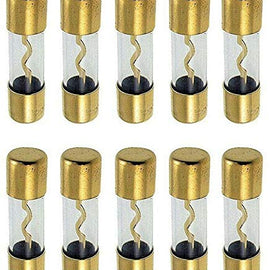 10 MK Audio 200 Amp Inline Glass AGU Fuses Gold Plated Inline Glass